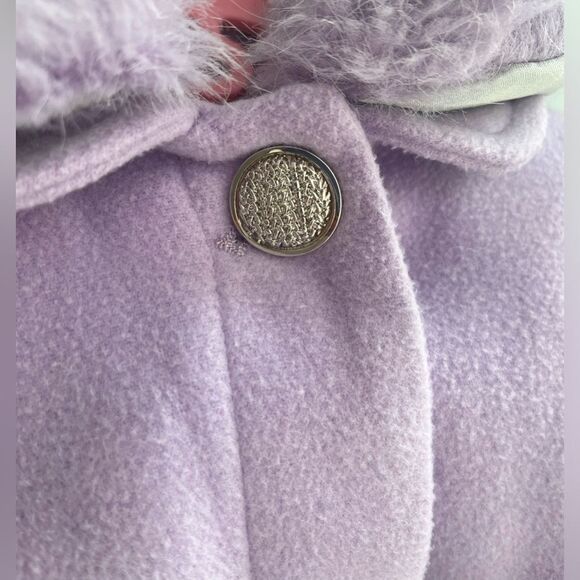 MONSOON CHILDREN Girl’s Faux Fur Collar Trim Coat, Lavender, 18-24 Mon - Picture 7 of 7